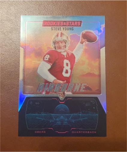 2025 Panini Rookies & Stars #17 Steve Young Airborne Silver Prizm — front