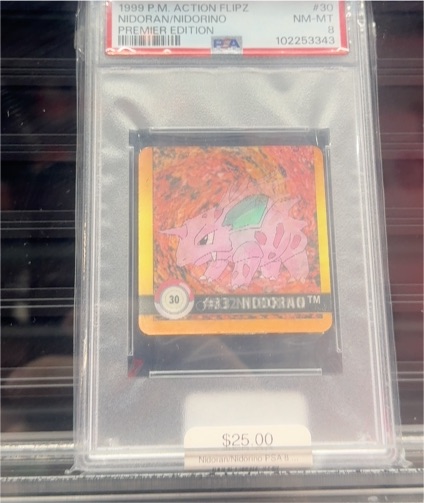 1999 Artbox Pokemon Action Flipz #30 Nidoran/Nidorino Premier Edition — front