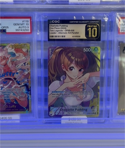 2024 One Piece Card Game OP08-058 Charlotte Pudding Leader Alternate Art — front