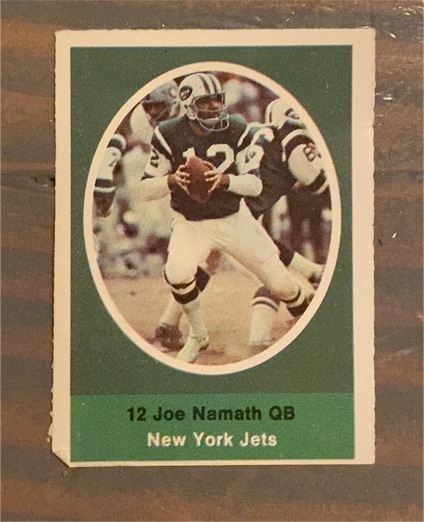 1972 Sunoco Football Stamp #12 Joe Namath — front