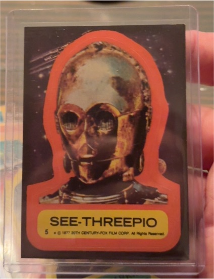 1977 Topps Star Wars Sticker #5 See-Threepio — front