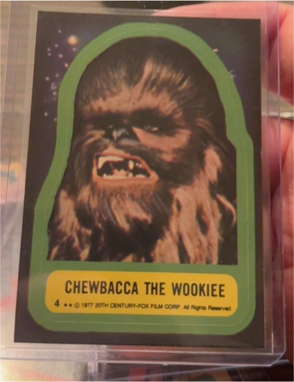 1977 Topps Star Wars Sticker #4 Chewbacca the Wookiee — front
