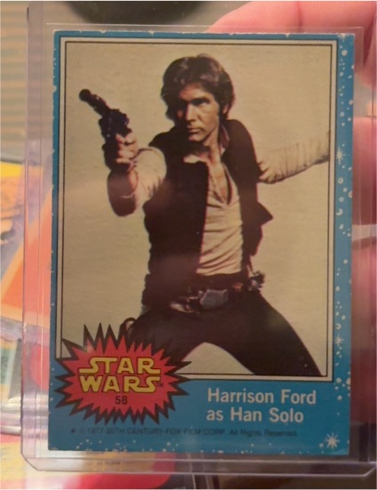 1977 Topps Star Wars #58 Harrison Ford as Han Solo — front
