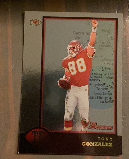 1998 Bowman Interstate #46 Tony Gonzalez — front