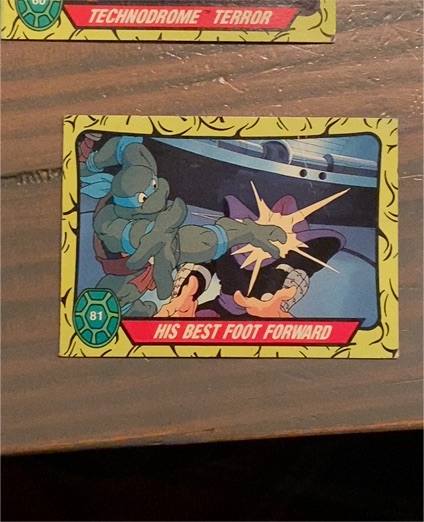 1989 Topps Teenage Mutant Ninja Turtles #81 His Best Foot Forward Leonardo — front