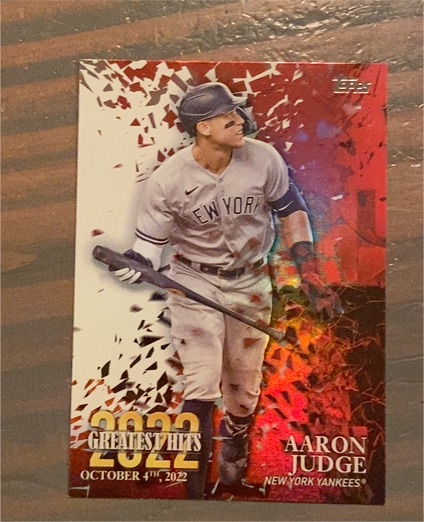 2023 Topps Series 1 2022 Greatest Hits #22GH-25 Aaron Judge — front