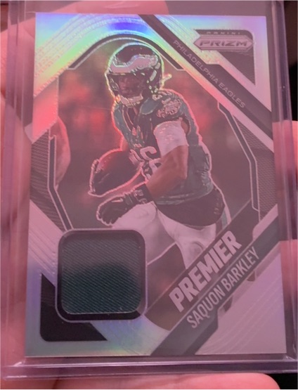 2025 Panini Prizm Premier Patch #PJY-SBY Saquon Barkley — front