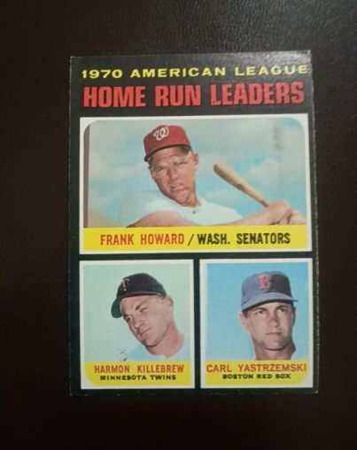 1971 Topps #65 AL Home Run Leaders Frank Howard / Harmon Killebrew / Carl Yastrzemski — front