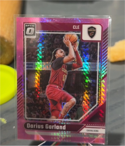 2024-25 Donruss Optic #42 Darius Garland Pink Hyper Prizm Cleveland Cavaliers — front