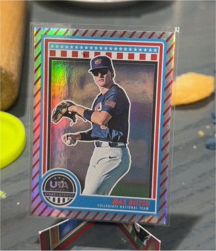 2025 Panini USA Baseball Stars & Stripes #55 Max Belyeu Collegiate National Team — front
