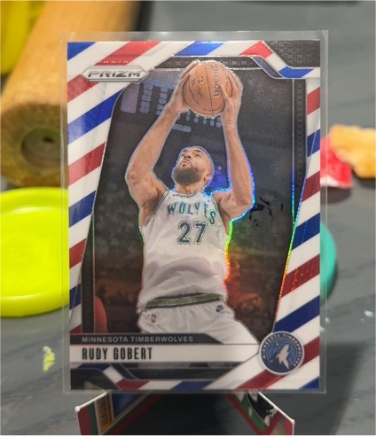 2024-25 Panini Prizm #159 Rudy Gobert Red White & Blue — front