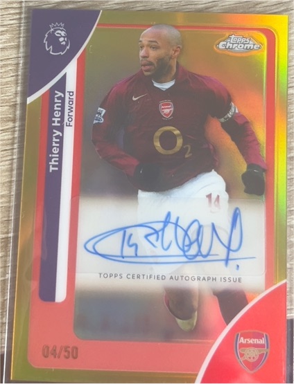 2024 Topps Chrome UEFA Club Competitions Autographs Orange Lava #UCC Thierry Henry — front