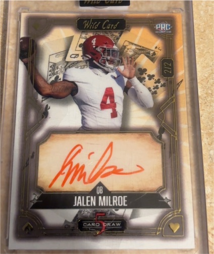 2024 Wild Card 5 Card Draw #212 Jalen Milroe — front