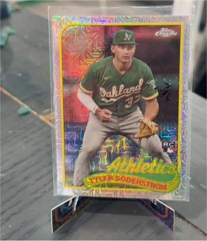 2024 Topps Series 1 #T89C-43 Tyler Soderstrom Silver Pack Mojo Refractor RC Oakland Athletics — front