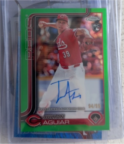 2025 Topps Chrome #RA-JA Julian Aguiar Rookie Autograph — front