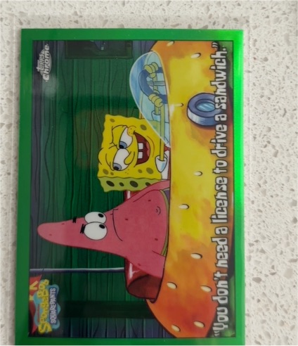 2025 Topps Chrome SpongeBob #14 You Don't Need A License To Drive A Sandwich — front