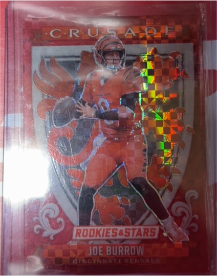 2025 Panini Rookies & Stars #8 Joe Burrow Crusade Red Plaid Prizm Bengals — front