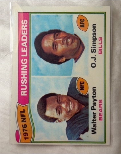 1977 Topps #3 1976 Rushing Leaders Walter Payton / O.J. Simpson — front