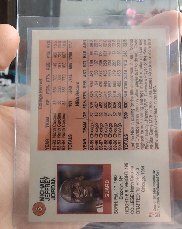 1990 NBA Hoops #5 Michael Jordan — front