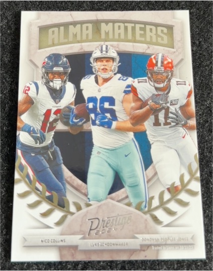2024 Panini Prestige #12 Alma Maters Nico Collins, Luke Schoonmaker, Donovan Peoples-Jones — front