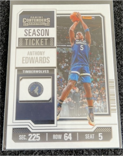 2023-24 Panini Contenders Season Ticket #62 Anthony Edwards — front