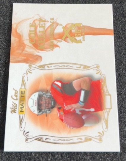 2022 Wild Card Matte #SG-2 Cole Kelley Smoking Guns Orange Parallel Insert — front