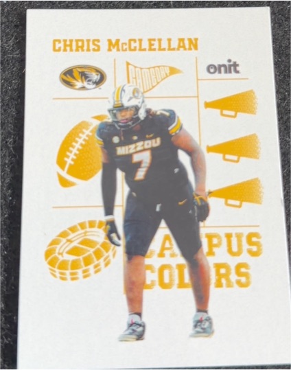 2025 Onit Missouri Tigers Campus Colors #CC-2 Chris McClellan — front