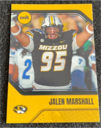 2025 Onit Missouri Tigers #B-25 Jalen Marshall — front