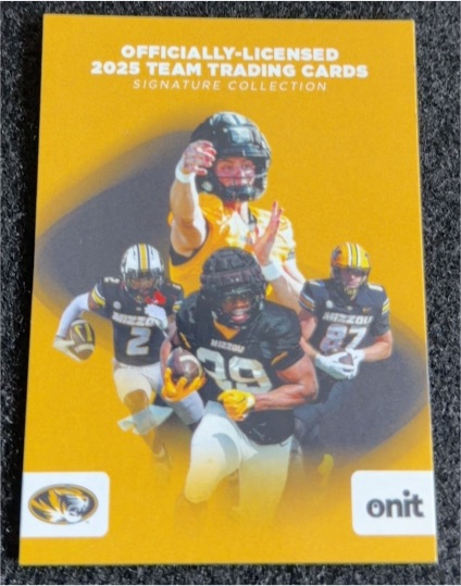 2025 Onit Missouri Tigers Team Card — front