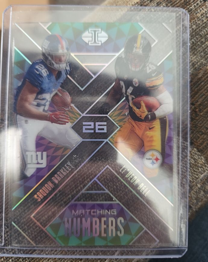 2018 Panini Illusions Matching Numbers #12 Saquon Barkley Le'Veon Bell — front
