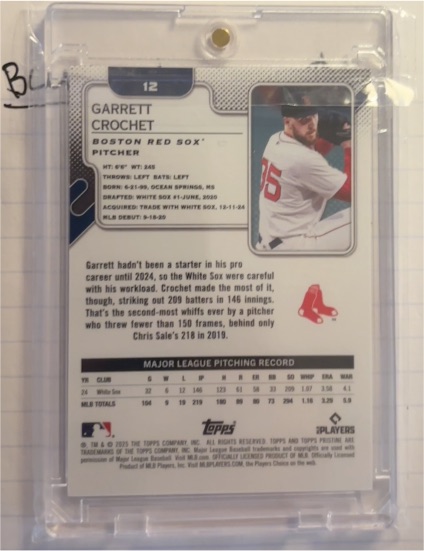 2025 Topps Chrome #264 Garrett Crochet — front