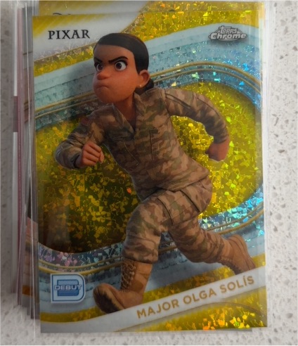 2025 Topps Chrome Disney #136 Major Olga Solis Yellow Mini Diamonds — front