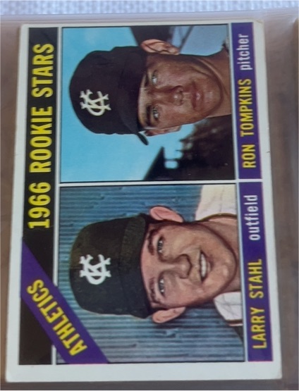 1966 Topps #107 Athletics Rookie Stars Larry Stahl & Ron Tompkins — front