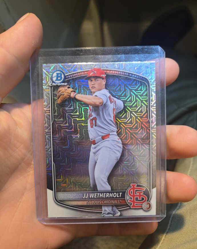 2025 Bowman Draft Chrome #BDC-145 JJ Wetherholt Mojo Refractor — front