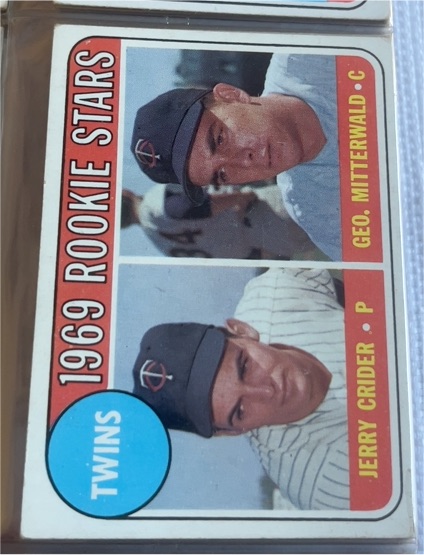1969 Topps #491 Twins 1969 Rookie Stars Geo. Mitterwald, Jerry Crider — front