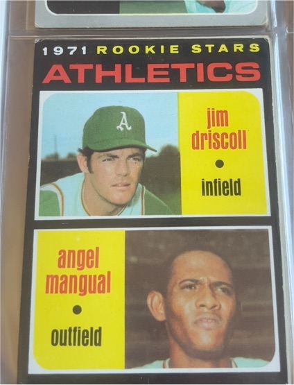 1971 Topps #317 Athletics Rookie Stars Jim Driscoll / Angel Mangual — front