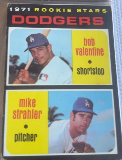 1971 Topps #188 Dodgers Rookie Stars Bob Valentine / Mike Strahler — front