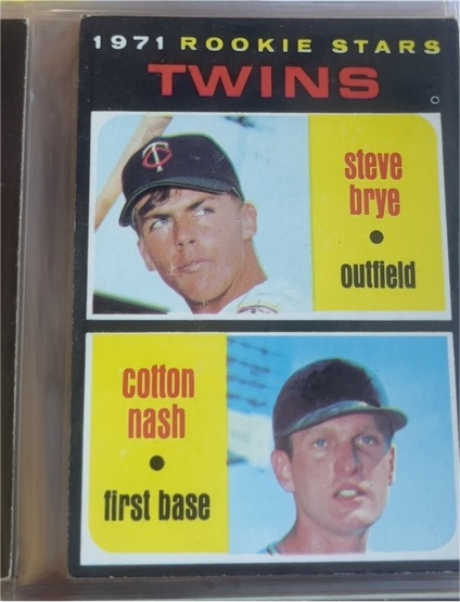 1971 Topps #391 Twins 1971 Rookie Stars (Steve Brye / Cotton Nash) — front