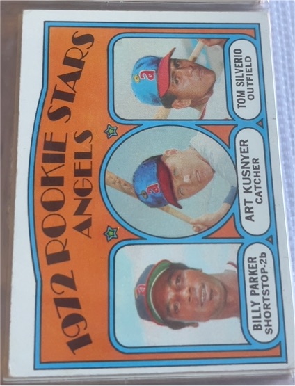 1972 Topps #213 Angels Rookie Stars Billy Parker, Art Kusnyer, Tom Silverio — front