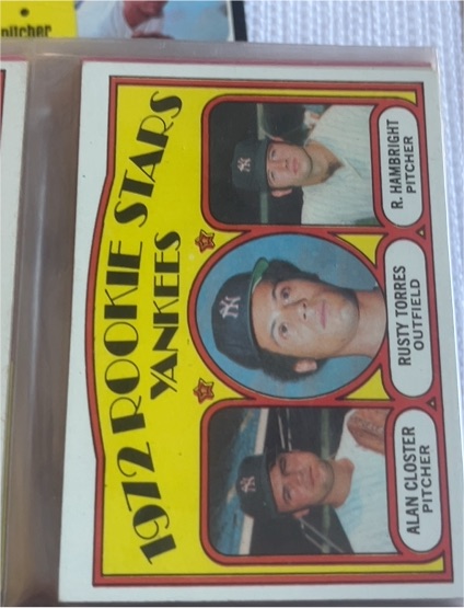 1972 Topps #124 Yankees Rookie Stars Alan Closter Rusty Torres Roger Hambright — front