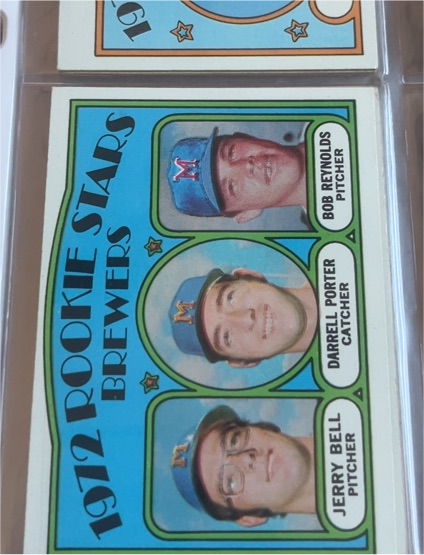 1972 Topps #162 Brewers Rookie Stars Darrell Porter Bob Reynolds Jerry Bell — front