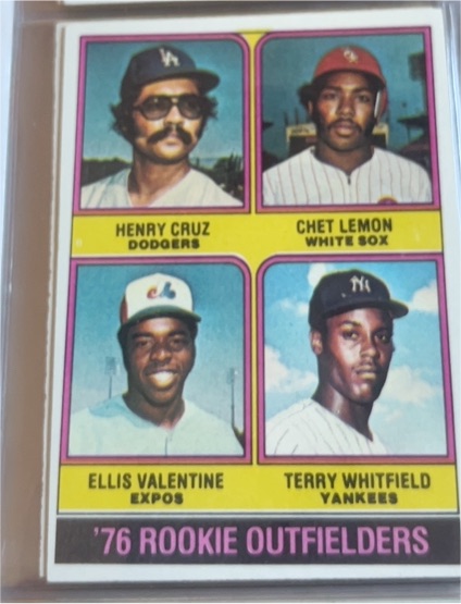 1976 Topps #590 Rookie Outfielders Henry Cruz Chet Lemon Ellis Valentine Terry Whitfield — front