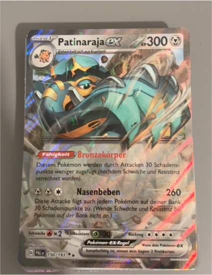2023 Pokémon Scarlet & Violet Paldea Evolved #150 Patinaraja ex — front