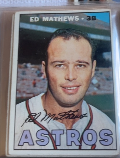 1967 Topps #166 Ed Mathews Houston Astros — front