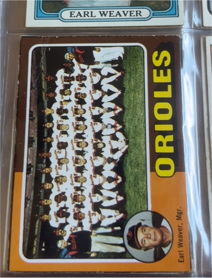 1975 Topps #117 Baltimore Orioles Team Checklist Earl Weaver Mgr. — front