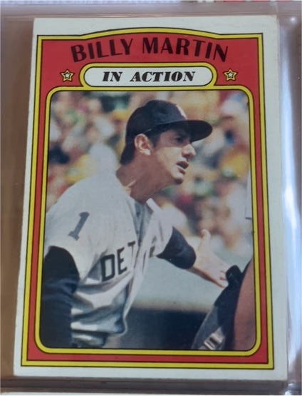 1972 Topps #34 Billy Martin In Action Detroit Tigers — front