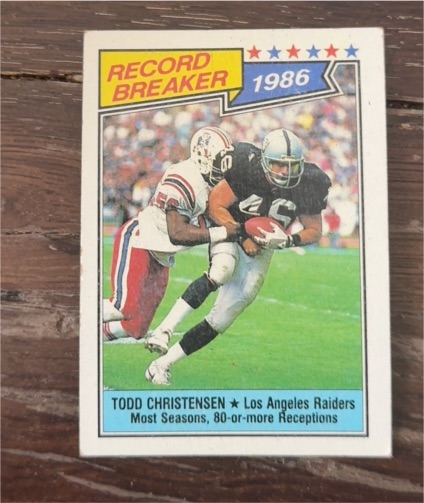 1987 Topps #2 Todd Christensen Record Breaker — front