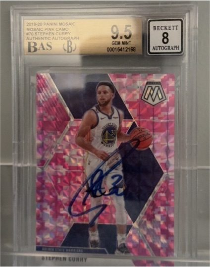 2019-20 Panini Mosaic #70 Stephen Curry — front
