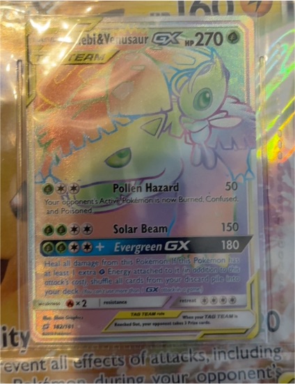 2019 Pokemon Sun & Moon Team Up #182 Celebi & Venusaur GX — front