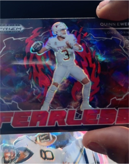 2025 Panini Prizm Draft Picks #F-QES Quinn Ewers Fearless Red Ice — front